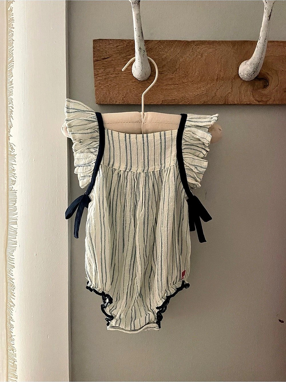 Pink Chicken Baby Girls Ailee Bubble Romper – Riviera Stripe | 0–3M | NWT